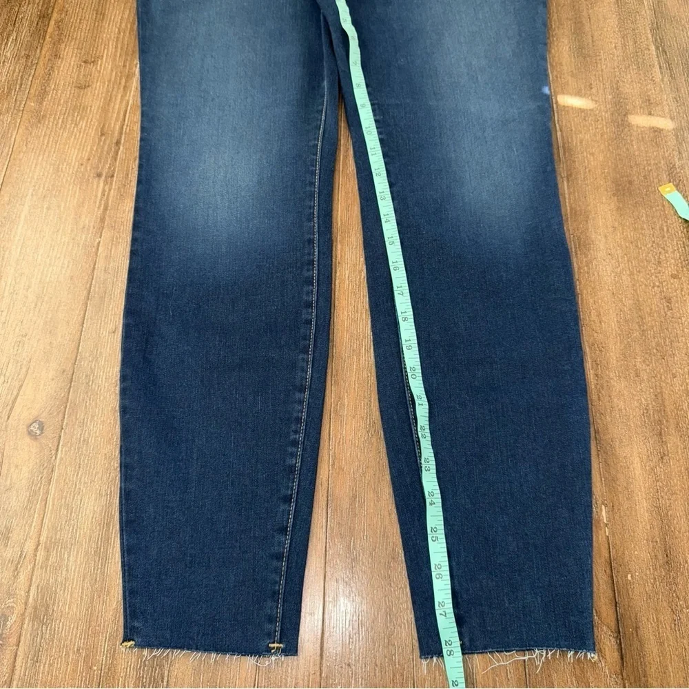 Good American Good Waist Skinny Jeans Raw Hem Plus Size Dark Blue - Picture 10 of 14